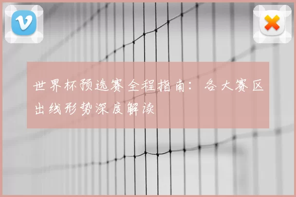 世界杯预选赛全程指南：各大赛区出线形势深度解读