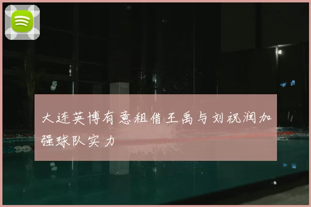 大连英博有意租借王禹与刘祝润加强球队实力